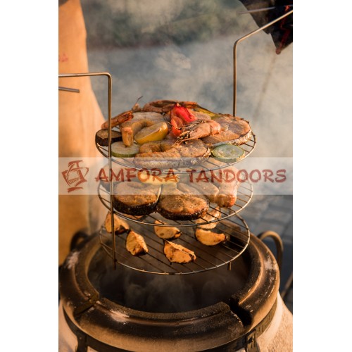 Решетка-гриль 3-х ярусная средняя для тандыра (Охотник; Есаул; Атаман; Большой; Дарстархан; Скиф) АМФОРА